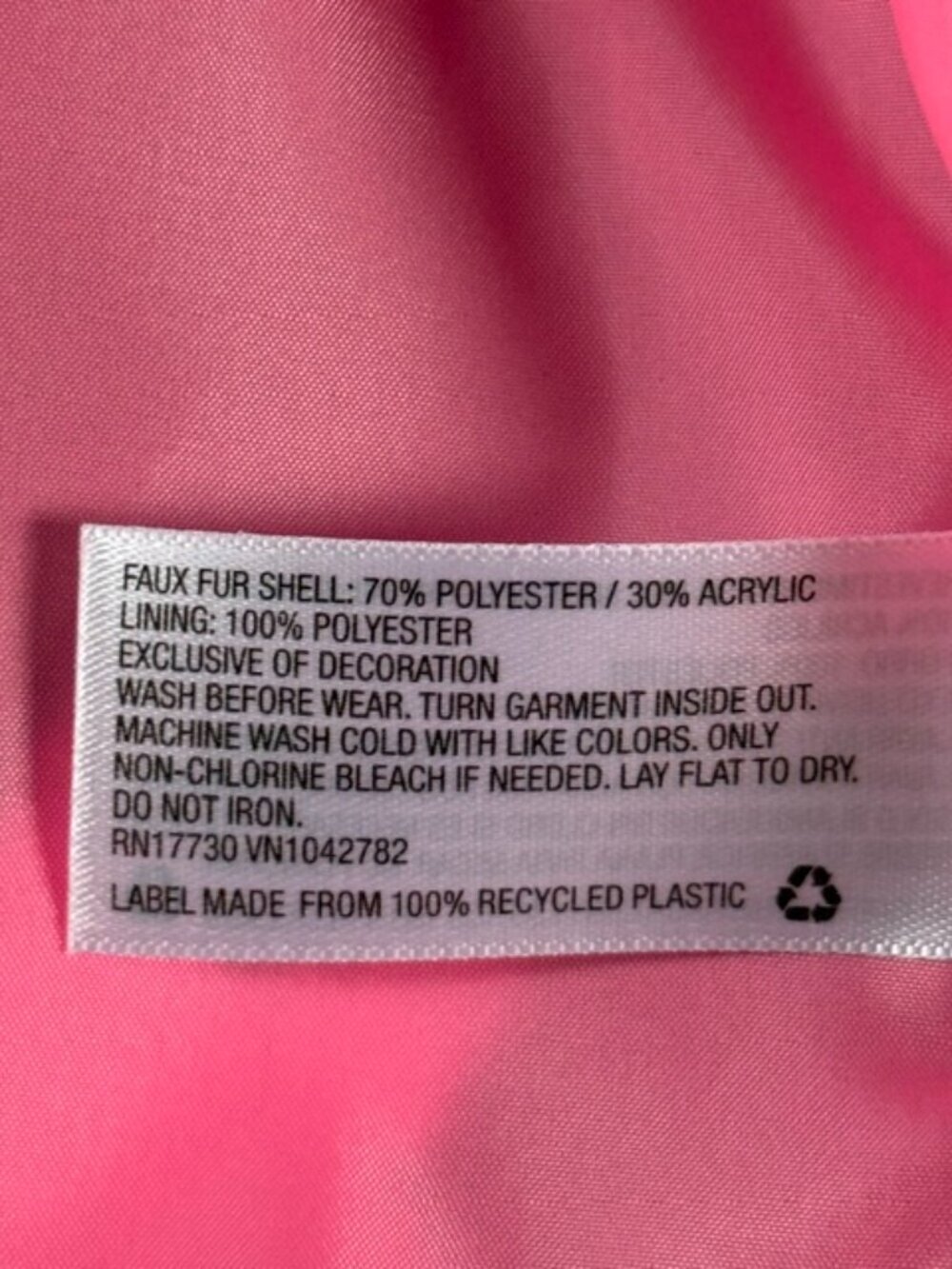 Cat & Jack Girls' Faux Fur Jacket with Stars Grey Pink White Medium 7/8 NWOT - Picture 9 of 12